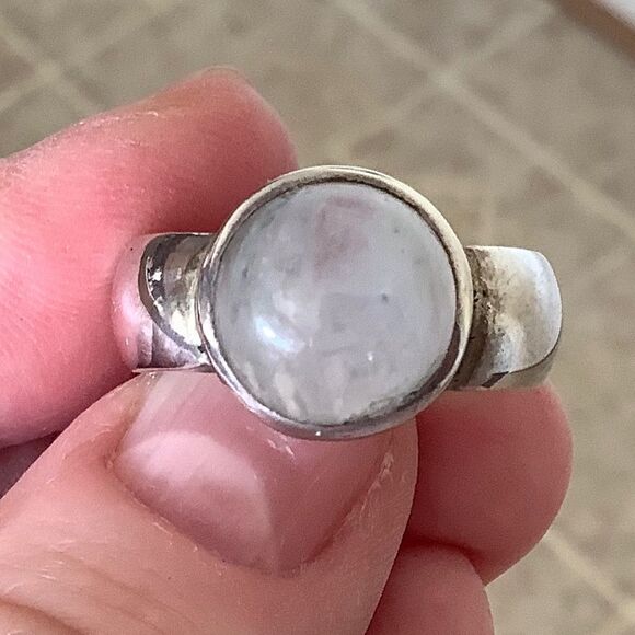 Sterling SILVER 925 MOON STONE WOMAN RING SIZE US 8​ - Picture 2 of 9